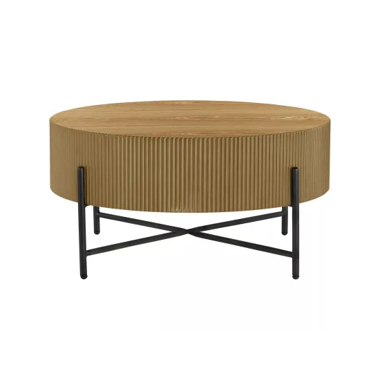 Стол журнальный кофейный Tuca ø80 см Дуб / Черный 5