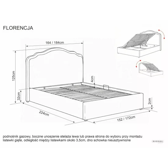 Кровать двухспальная мягкая Florencja Raven 160×200 Бежевая ткань 10