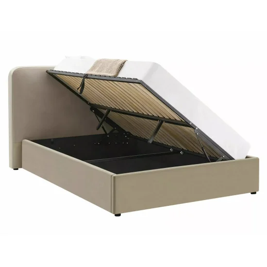 Кровать двухспальная мягкая Lumia Velvet 160×200 Темно-бежевая велюр Bluvel 10