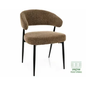 Стул кухонный обеденный мягкий Lucio Noelle Капучино ткань / Черный каркас