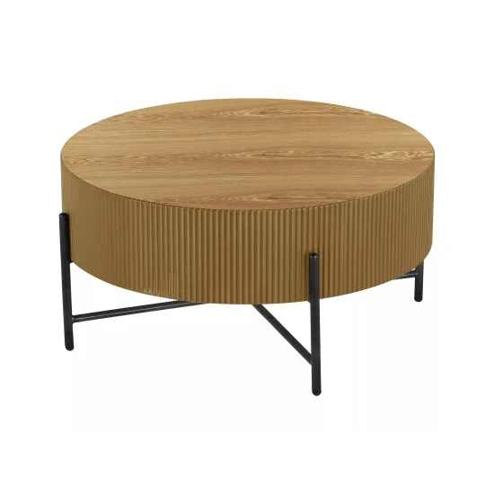 Стол журнальный кофейный Tuca ø80 см Дуб / Черный 3