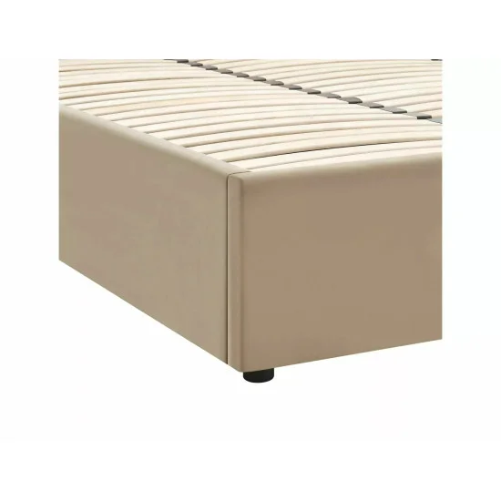 Кровать двухспальная мягкая Lumia Velvet 160×200 Темно-бежевая велюр Bluvel 8