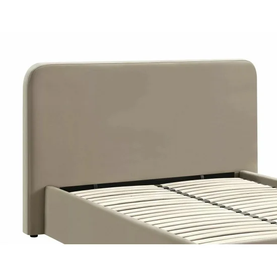 Кровать двухспальная мягкая Lumia Velvet 160×200 Темно-бежевая велюр Bluvel 7