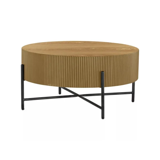 Стол журнальный кофейный Tuca ø80 см Дуб / Черный 4