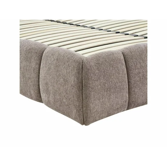 Кровать двухспальная мягкая Parma Raven 140×200 Темно-бежевая ткань 5