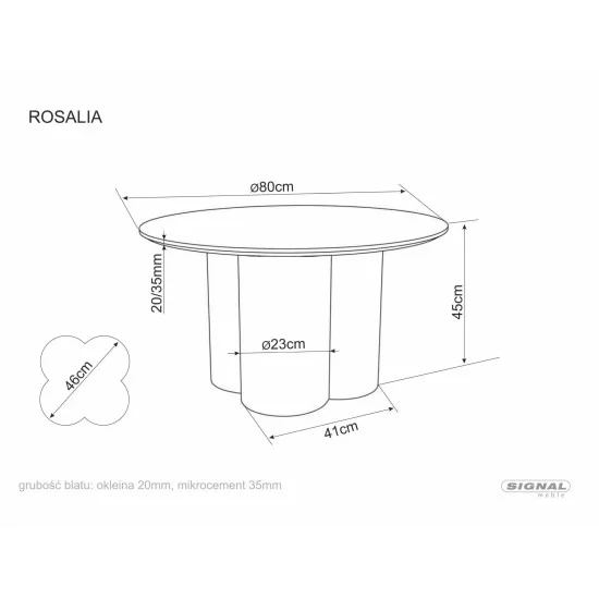 Стол журнальный кофейный Rosalia ø80 см Дуб 3