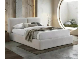 Кровать двухспальная мягкая Modena Raven 160×200 Бежевая ткань