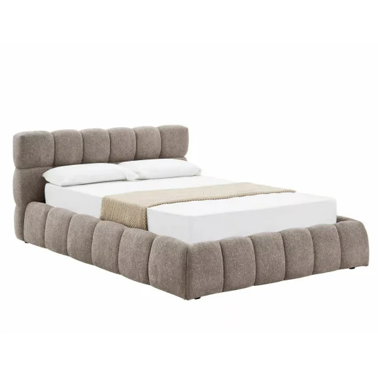 Кровать двухспальная мягкая Parma Raven 140×200 Темно-бежевая ткань 8