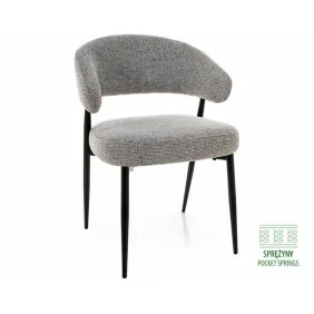 Стул кухонный обеденный мягкий Lucio Noelle Серая ткань / Черный каркас