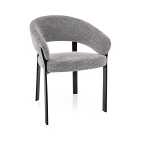 Стул кухонный обеденный мягкий Nagoja Серая ткань / Черный каркас