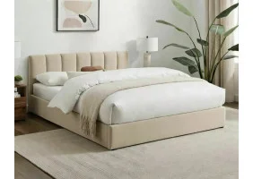 Ліжко односпальне м'яке Montreal Raven 120×200 Бежева тканина