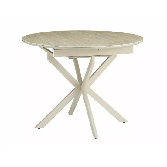 Стіл обідній кухонний розкладний Gaston Ceramic 100 (100–135)×100 см МДФ + кераміка Беж / Кашемір каркас 2