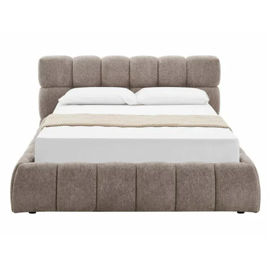 Кровать двухспальная мягкая Parma Raven 160×200 Темно-бежевая ткань 6