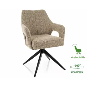 Стул кухонный обеденный мягкий Olsen Noelle Темно-бежевая ткань / Черный каркас