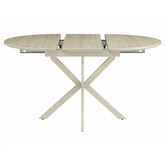 Стіл обідній кухонний розкладний Gaston Ceramic 100 (100–135)×100 см МДФ + кераміка Беж / Кашемір каркас 3