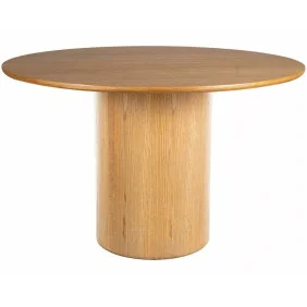 Стол обеденный кухонный Rondo ø120 см МДФ+шпон Дуб/Дуб каркас