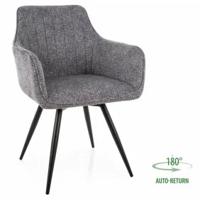 Стілець кухонний обідній м'який Ballo Leo Сіра тканина / Чорний каркас
