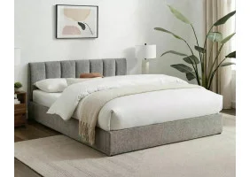 Ліжко односпальне м'яке Montreal Raven 120×200 Сіра тканина