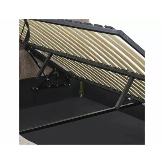 Кровать двухспальная мягкая Parma Raven 160×200 Темно-бежевая ткань 3