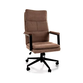 Кресло офисное компьютерное поворотное Q-091 Noelle Темно-бежевая ткань / Черный каркас