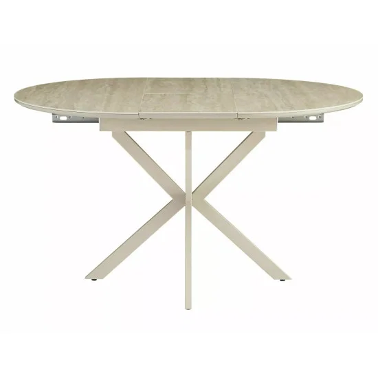 Стіл обідній кухонний розкладний Gaston Ceramic 100 (100–135)×100 см МДФ + кераміка Беж / Кашемір каркас 4