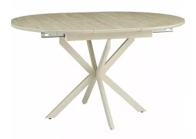 Стіл обідній кухонний розкладний Gaston Ceramic 100 (100–135)×100 см МДФ + кераміка Беж / Кашемір каркас