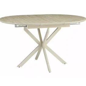 Стіл обідній кухонний розкладний Gaston Ceramic 100 (100–135)×100 см МДФ + кераміка Беж / Кашемір каркас