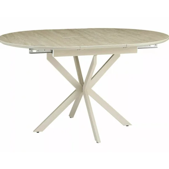 Стіл обідній кухонний розкладний Gaston Ceramic 100 (100–135)×100 см МДФ + кераміка Беж / Кашемір каркас 1