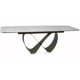 Стол обеденный кухонный раскладной Infinity Ceramic (160–240)×95 см Керамика Беж / Медный каркас
