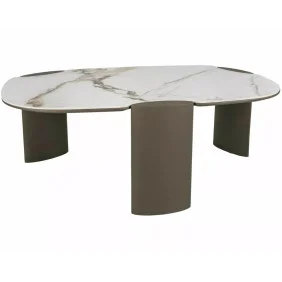 Стол журнальный кофейный Adoro B 105×65 см Белый / Медь