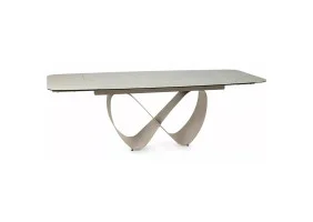Стол обеденный кухонный раскладной Infinity Ceramic (160–240)×95 см Керамика Беж / Кашемир каркас