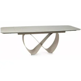 Стіл обідній кухонний розкладний Infinity Ceramic (160–240)×95 см Кераміка Беж / Кашемір каркас
