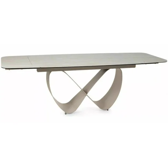 Стол обеденный кухонный раскладной Infinity Ceramic (160–240)×95 см Керамика Беж / Кашемир каркас 1