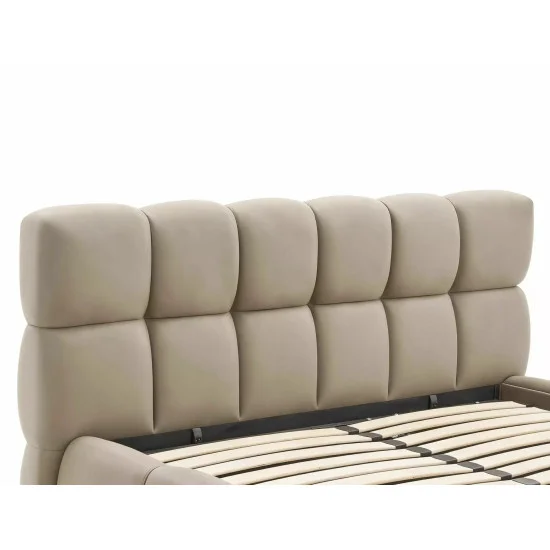 Кровать двухспальная мягкая Parma Velvet 160×200 Темно-бежевая велюр Bluvel 5