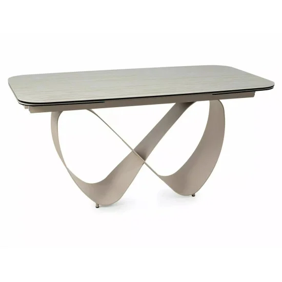 Стол обеденный кухонный раскладной Infinity Ceramic (160–240)×95 см Керамика Беж / Кашемир каркас 4