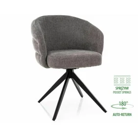 Стул кухонный обеденный мягкий Ores Серая ткань / Черный каркас