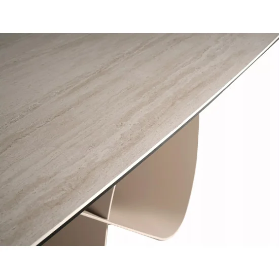 Стол обеденный кухонный раскладной Infinity Ceramic (160–240)×95 см Керамика Беж / Кашемир каркас 9