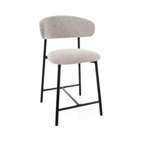 Напівбарний стілець кухонний Elton H-2 Бежева тканина / Чорний каркас