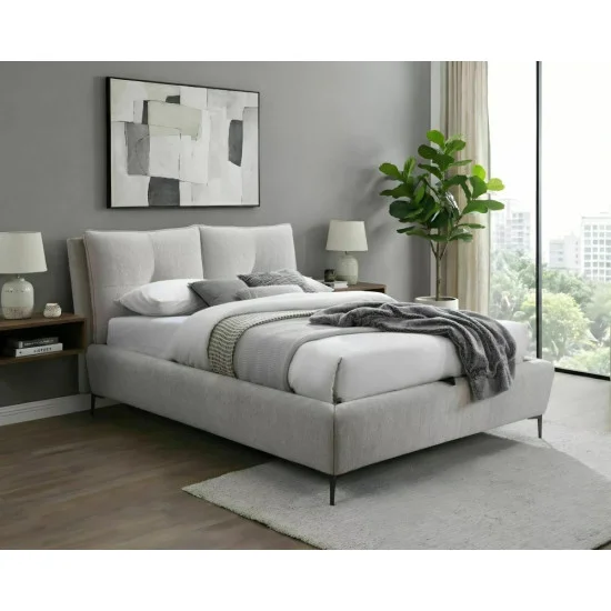 Ліжко двоспальне м'яке Pasadena Raven 160×200 Бежева тканина 1