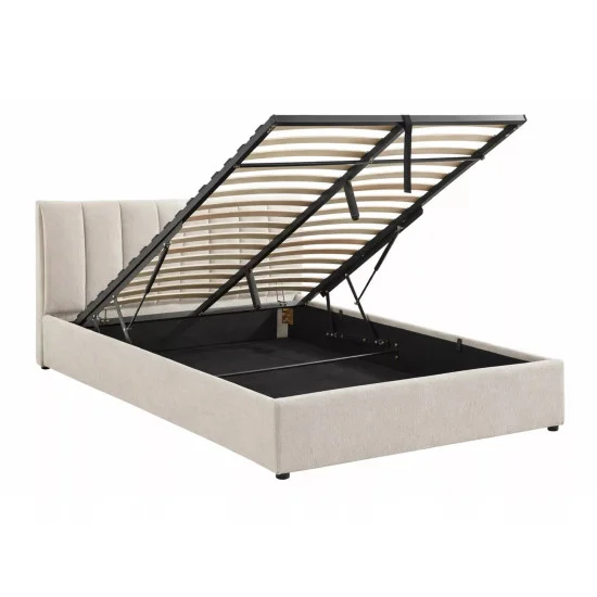 Кровать двухспальная мягкая Montreal Raven 160×200 Бежевая ткань 2