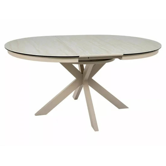 Стол обеденный кухонный раскладной Porto Ceramic (120–160)×120 см Керамика Беж / Кашемир каркас 4
