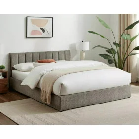 Кровать двуспальная мягкая Montreal Raven 160×200 Серая ткань