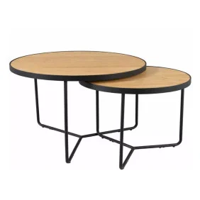 Набор журнальных столов Italia ø80 см Дуб / Черный