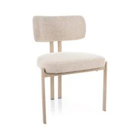 Стул кухонный обеденный мягкий Misaki Светло-бежевая ткань / Кашемир каркас