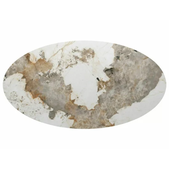 Стіл обідній кухонний розкладний Marocco Ceramic (160–200)×90 см МДФ + кераміка Білий / Горіх каркас 7