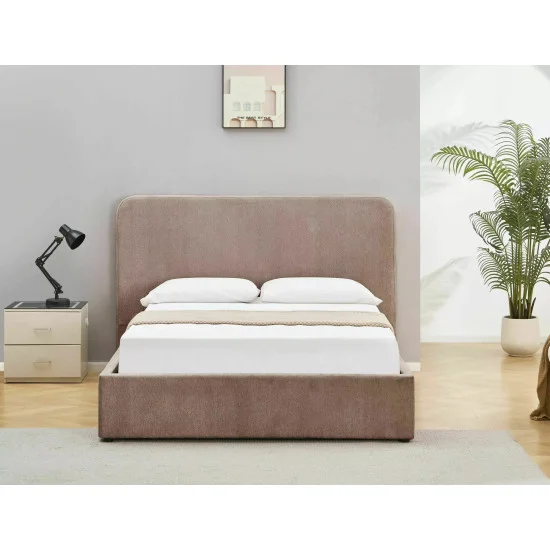 Ліжко двоспальне м'яке Lumia Raven 160×200 Темно-бежева тканина 4