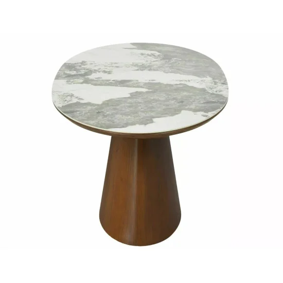 Стіл обідній кухонний розкладний Marocco Ceramic (160–200)×90 см МДФ + кераміка Білий / Горіх каркас 4