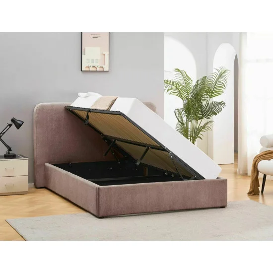 Ліжко двоспальне м'яке Lumia Raven 160×200 Темно-бежева тканина 2