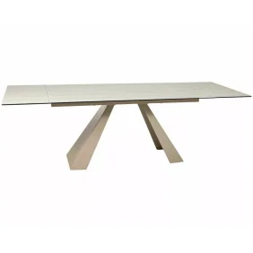 Стол обеденный раскладной кухонный Salvadore Ceramic (160–240)×90 см Керамика Беж / Кашемир каркас