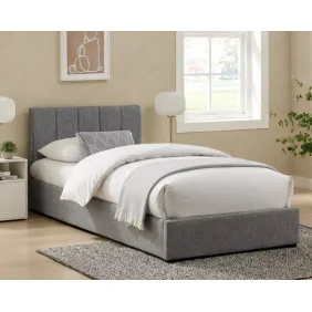 Кровать односпальная мягкая Montreal Raven 90×200 Серая ткань